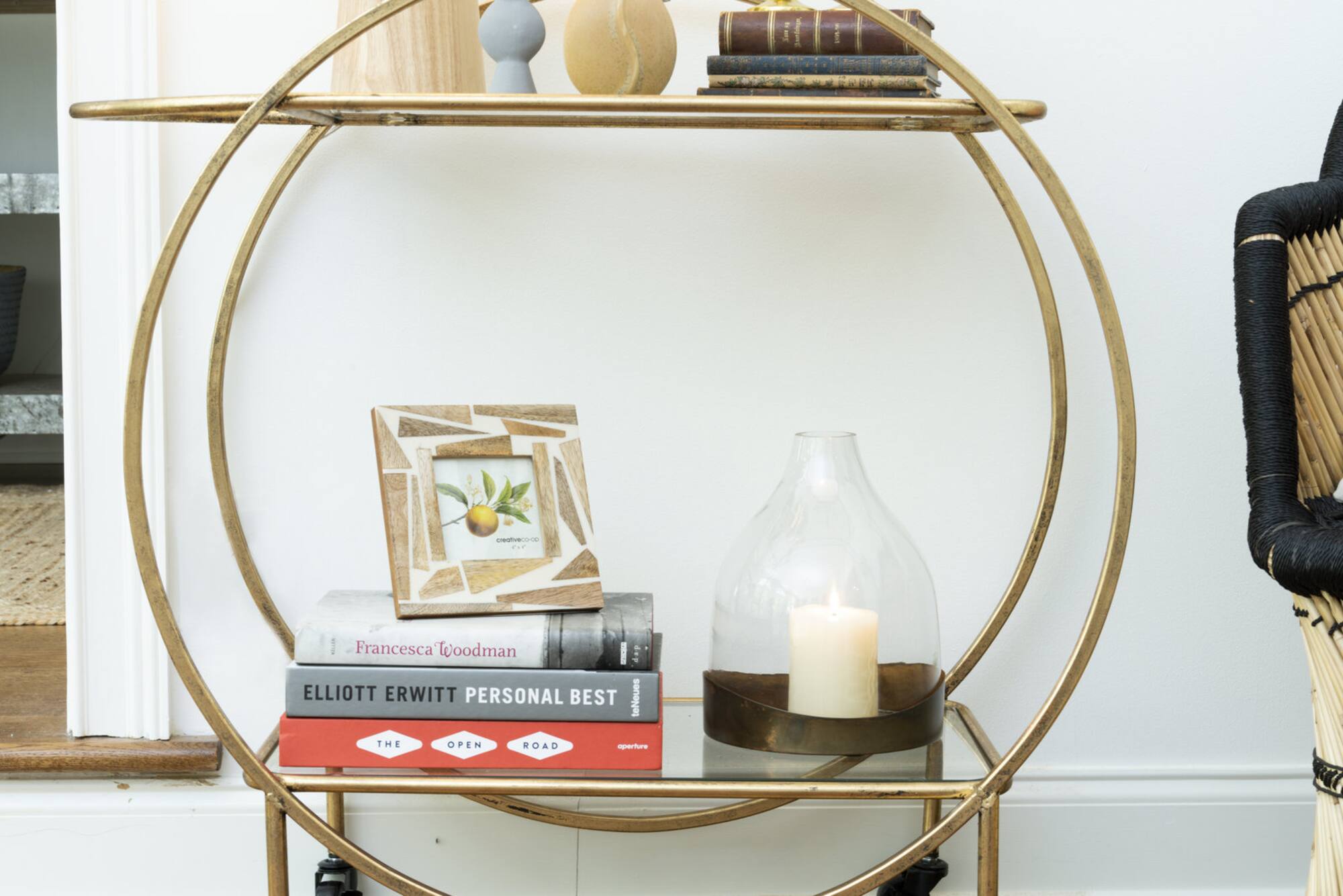 Hello Honey® Glass Cloche with Antique Copper Metal Tray